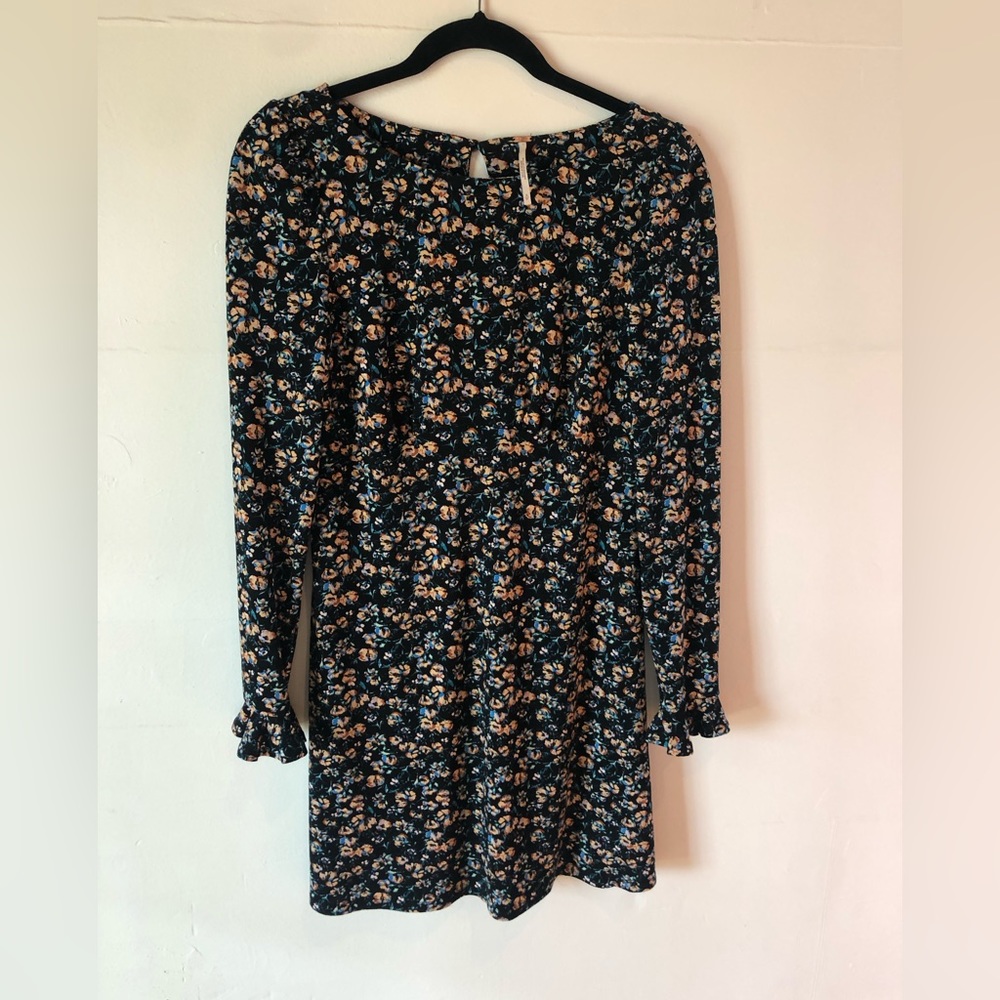 Free People Say Hello Women’s S Skater Mini Dress Ditsy Fall Comfy Career Party